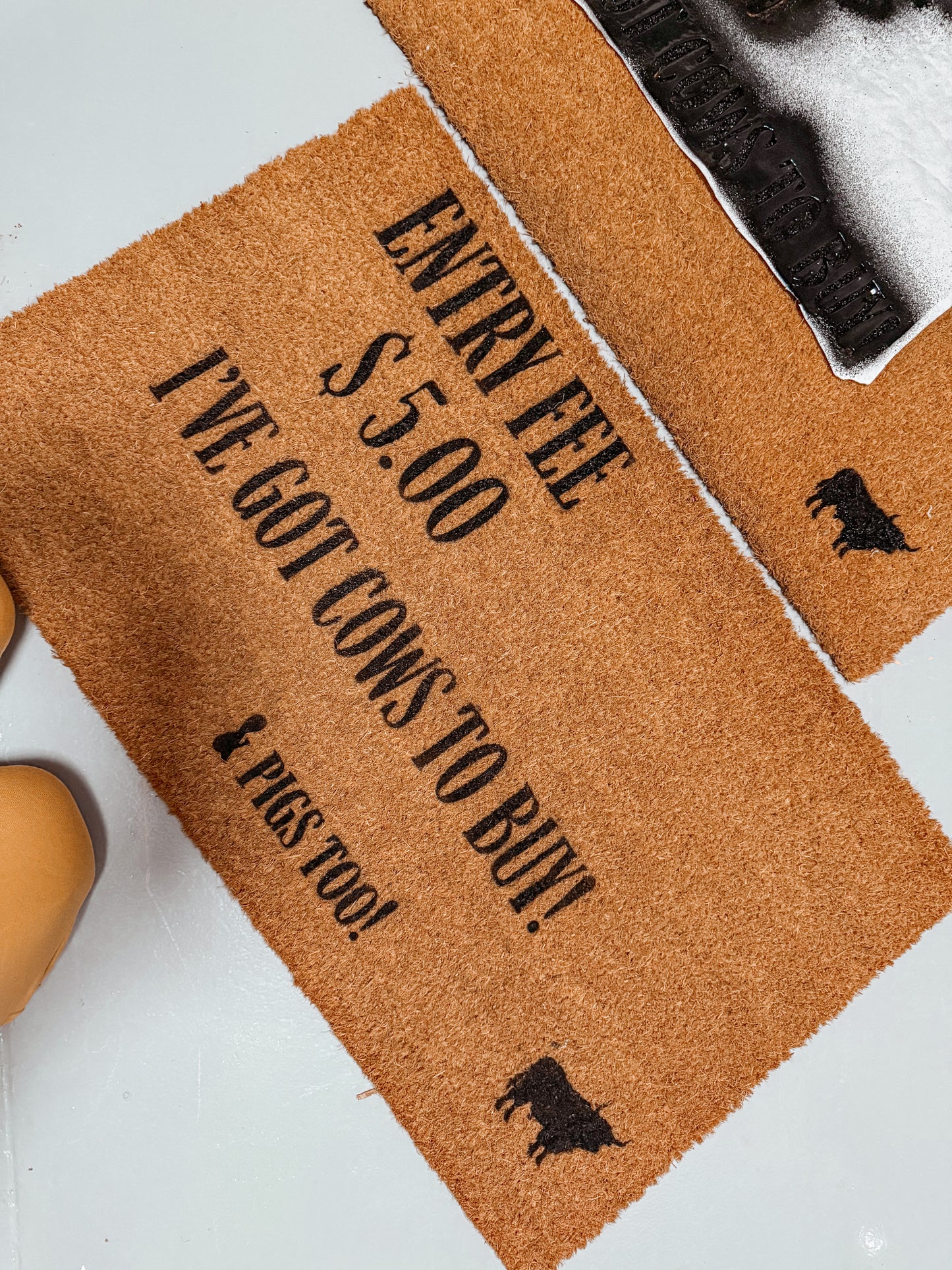 $5.00 Entry Fee Cow Doormat