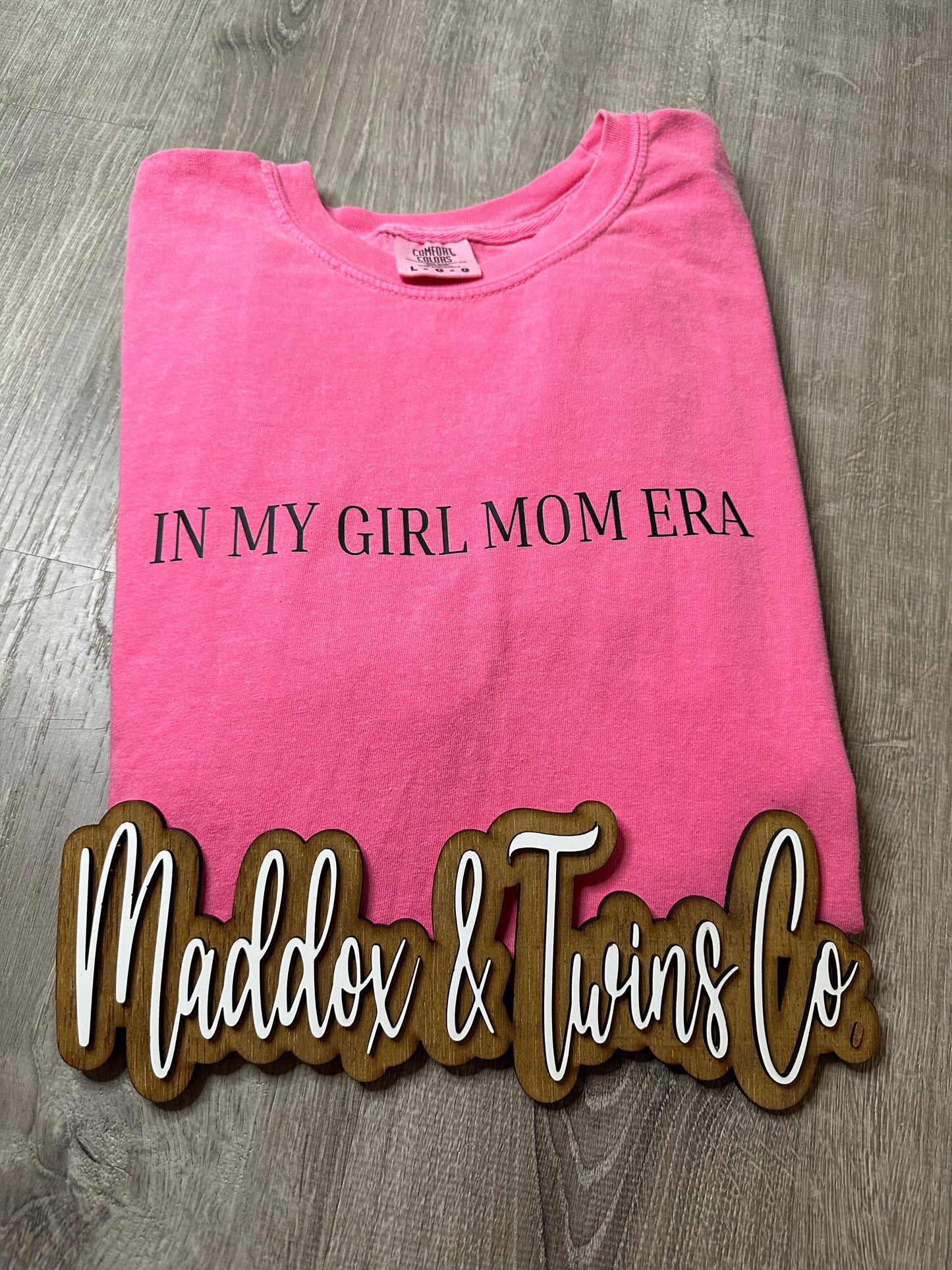 In my BOY/GIRL MOM ERA Tee