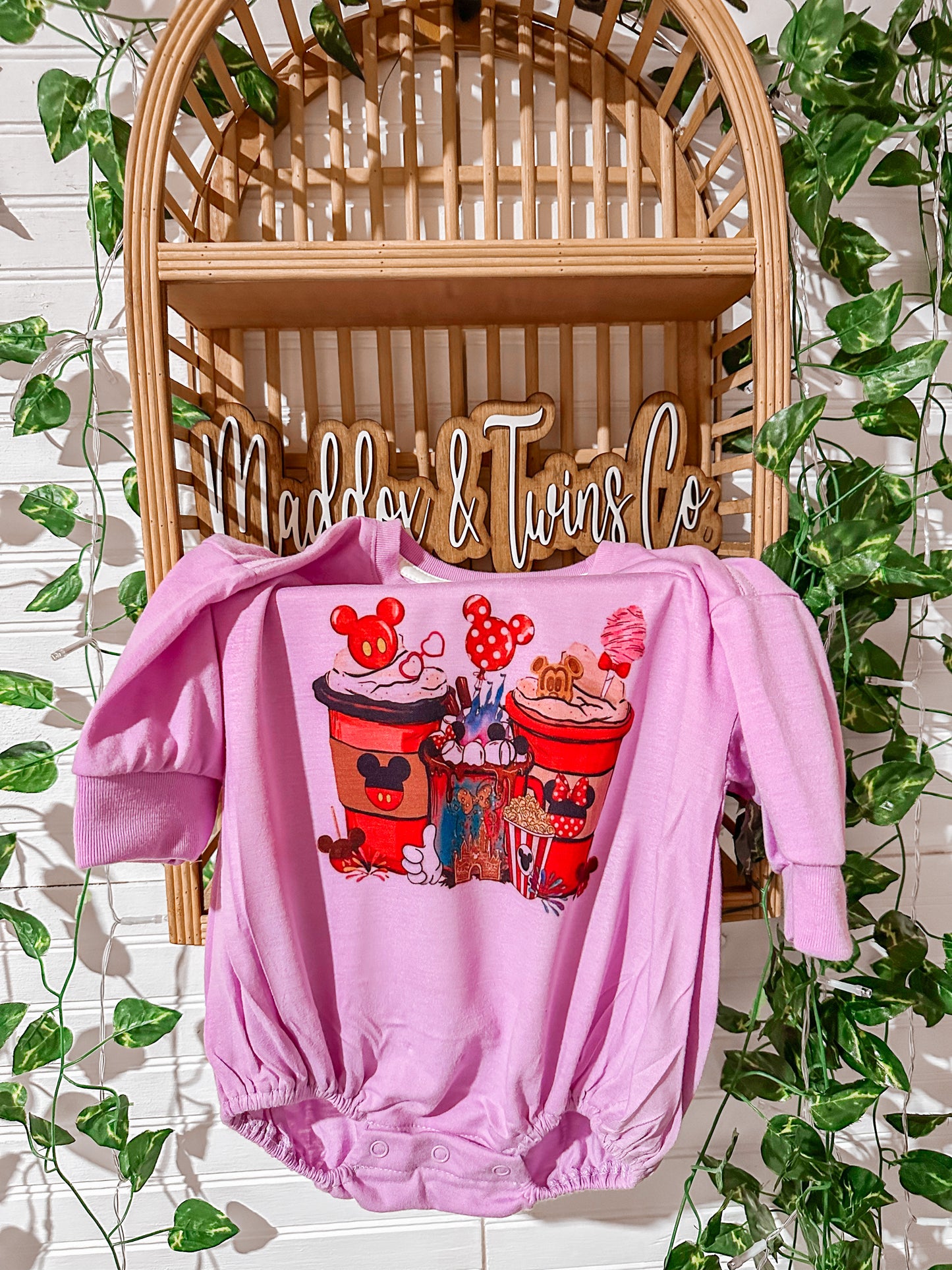 Mickey & Minnie Drinks Bubble Romper