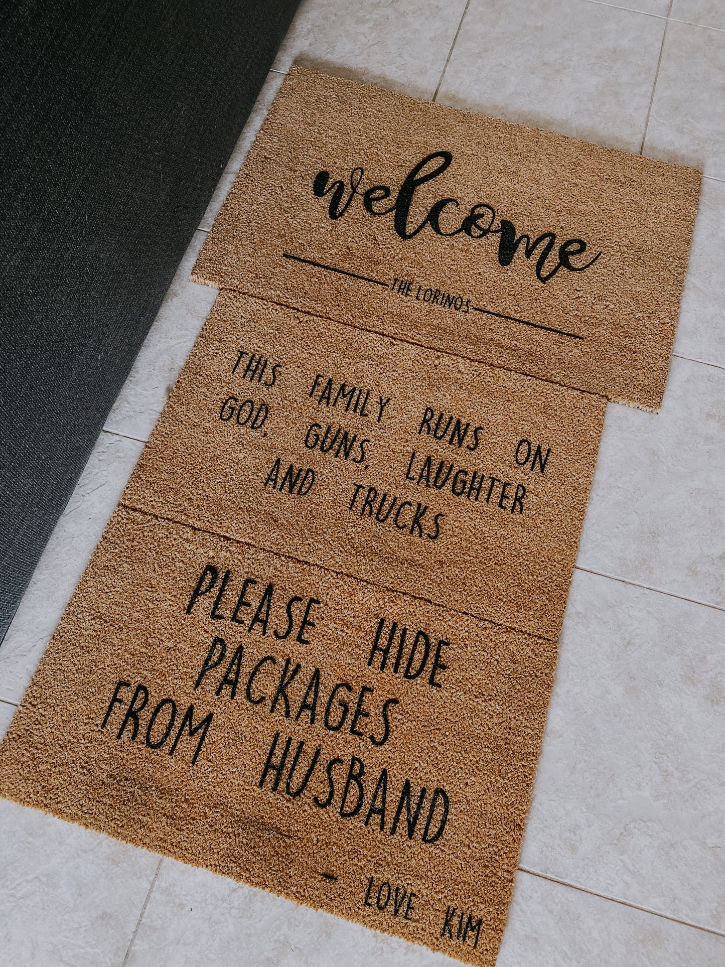 Please hide packages doormat